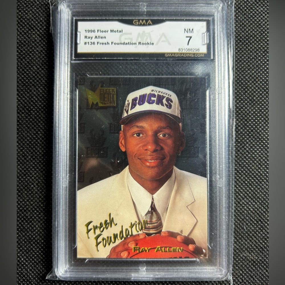 1996 Fleer Metal Ray Allen RC Rookie GMA 7 Fresh Foundation Bucks #136